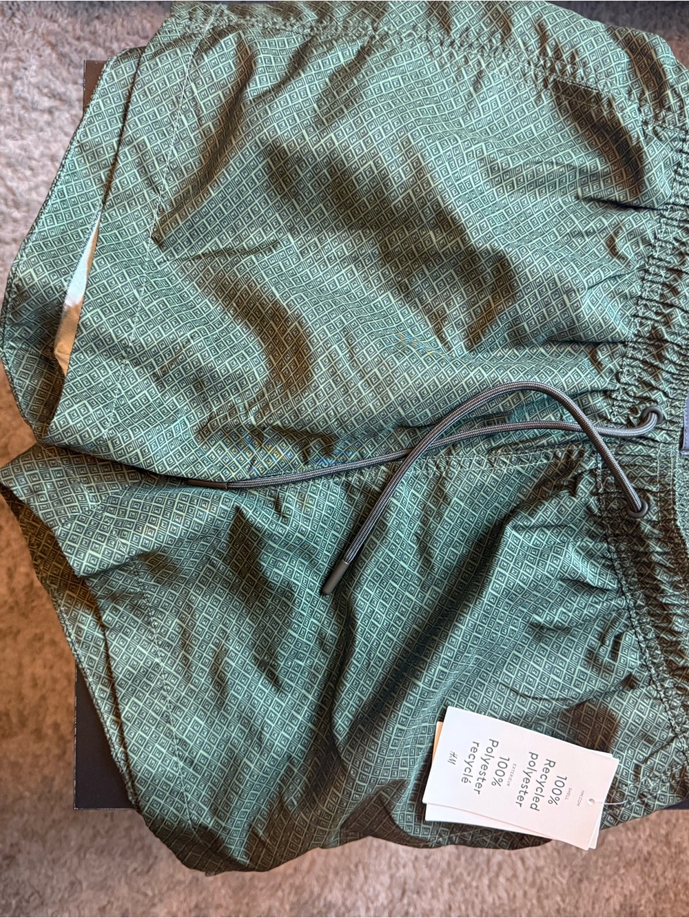 H&M Olive Green Diamond Print Shorts